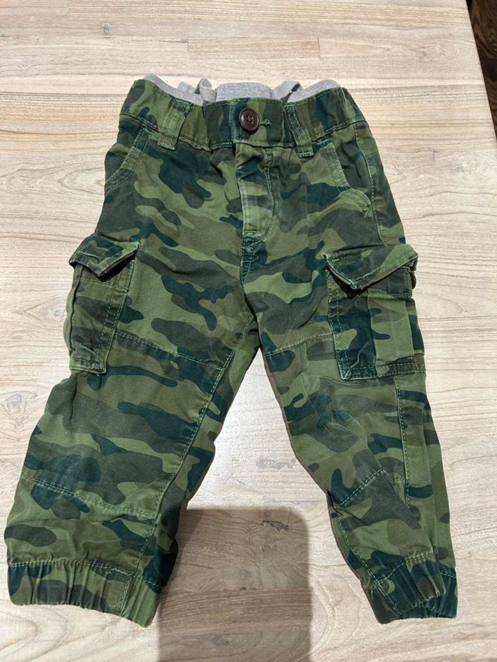 GAP Boys Camo Cargo Pants - Olive Green